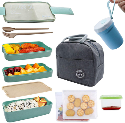 Avelena | Koccido Bento Box Lunchbox Kit, Japanische Lunchbox 3-In-1 Raum, Stapelbare Lunchbox Auslaufsichere Lunchbehälter, Bento Lunchbox Für Kinder Und Erwachsene
