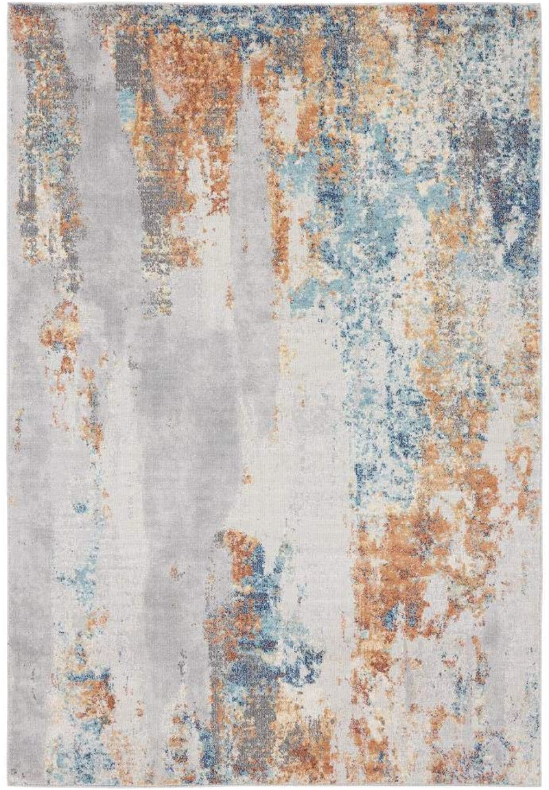 Avelena | Luxe Weavers Teppiche – Euston Moderne Teppiche Mit Abstrakten Mustern 7681 – Mittel Hochflor Teppich, Dunkelblau, Hellblau / 4 X 5