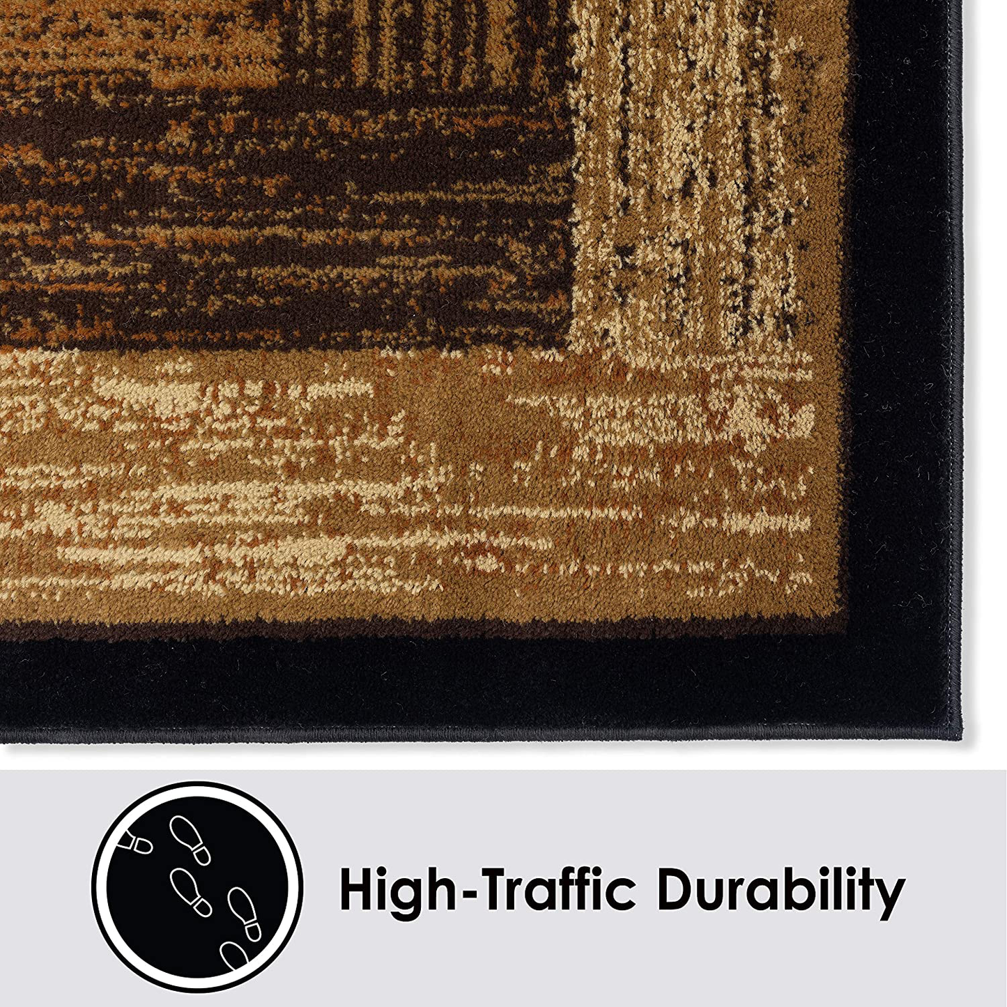 Avelena | Home Dynamix Royalty Vega Moderne Moderne Bereich Teppich, Schwarz/Beige, 43"X62" Rechteck