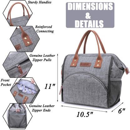 Avelena | Lokass Isolierte Lunchbox Lunch Tasche Groß Trinkbehälter Haltbares Nylon Snacks Organizer Mit Abnehmbaren Schultergurt Für Frauen Männer Erwachsene Arbeit Outdoor, Faultier