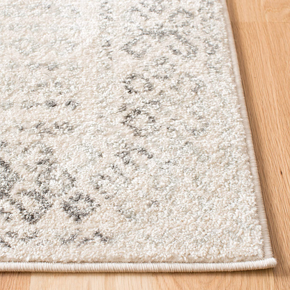 Avelena | Safavieh Tulum Collection Tul264A Marokkanisches Boho Abgenutzt Nicht-Fallendes Wohnzimmer Schlafzimmer Bereich Teppich, 5' X 5' Fransen, Elfenbein / Grau