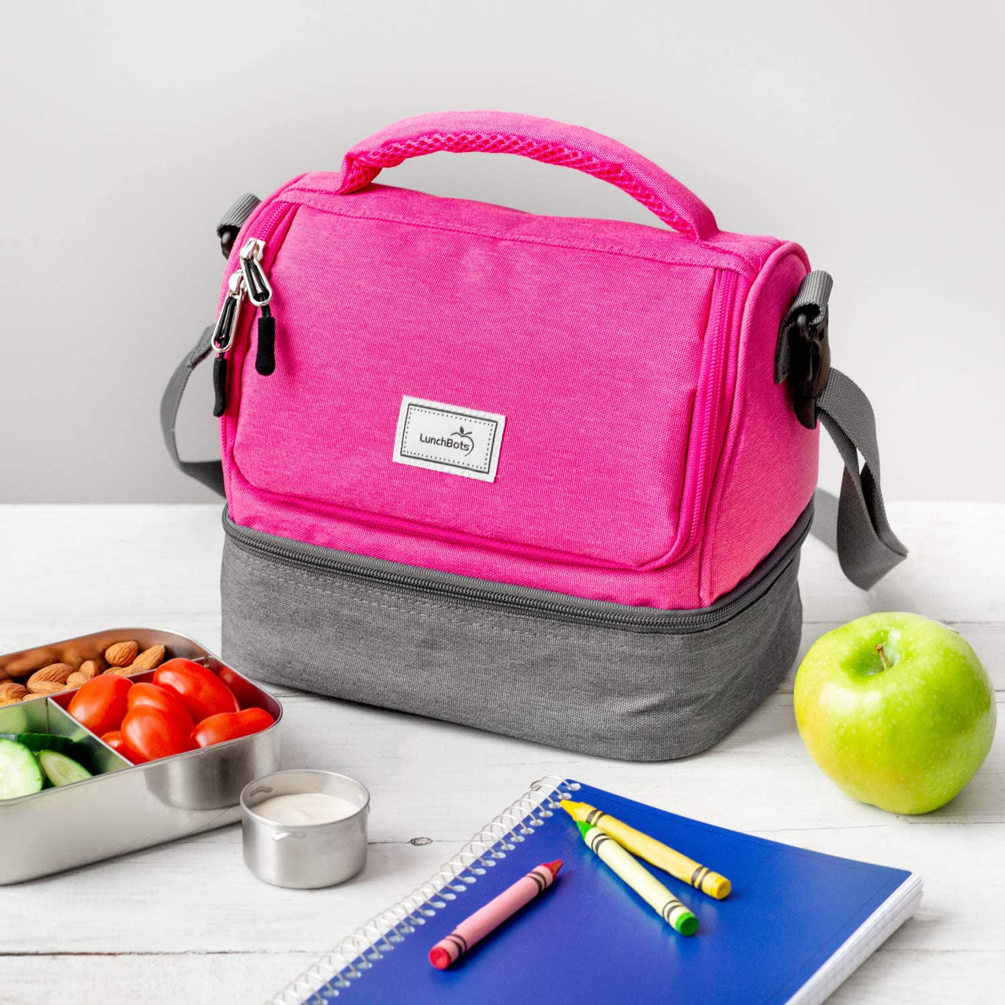 Avelena | Lunchbots Duplex Isolierte Lunchbag - Doppelte Fächerdizenz Passt Zu Lunchbots Uno, Duo, Trio, Quad, Rounds, Bento Cinco Perfekt - Geräumige Thermo-Lunchbag Für Kinder Und Erwachsene - Königsblau
