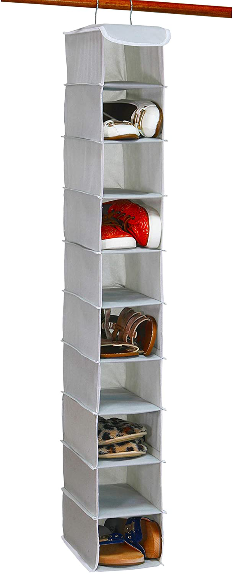 Avelena | Einfacher Hausarbeit 10 Regalbock Kleiderschrank hängender Schuh Organizer, schwarz