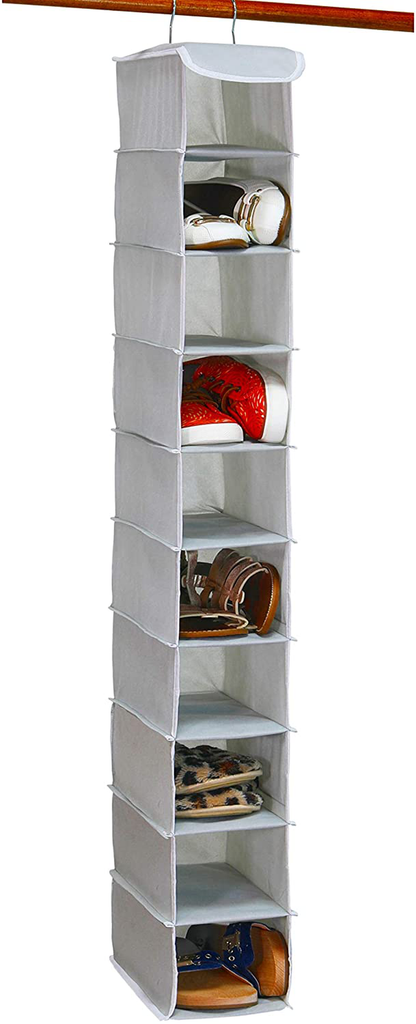 Avelena | Einfacher Hausarbeit 10 Regalbock Kleiderschrank hängender Schuh Organizer, schwarz