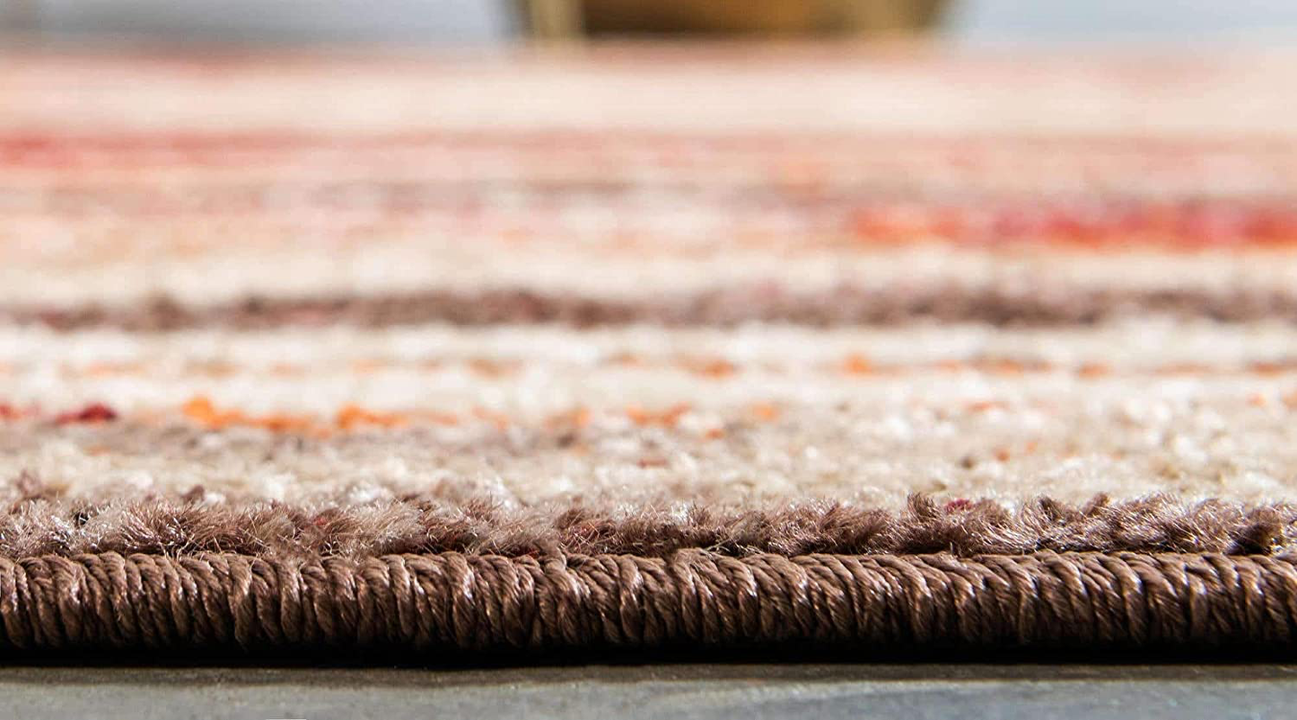 Avelena | Einzigartiger Loom Herbstkollektion Casual Warme Töne Abstrakt Gradient Teppich (2' 0 X 6' 0 Läufer, Blau/ Elfenbein)