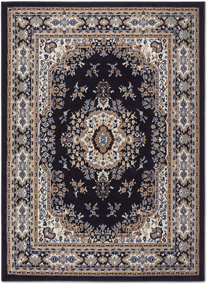 Avelena | Home Dynamix Premium Sakarya Traditionell Medaillonrand Teppich, Mitternachtsblau, 1'9"X7'2" Läufer