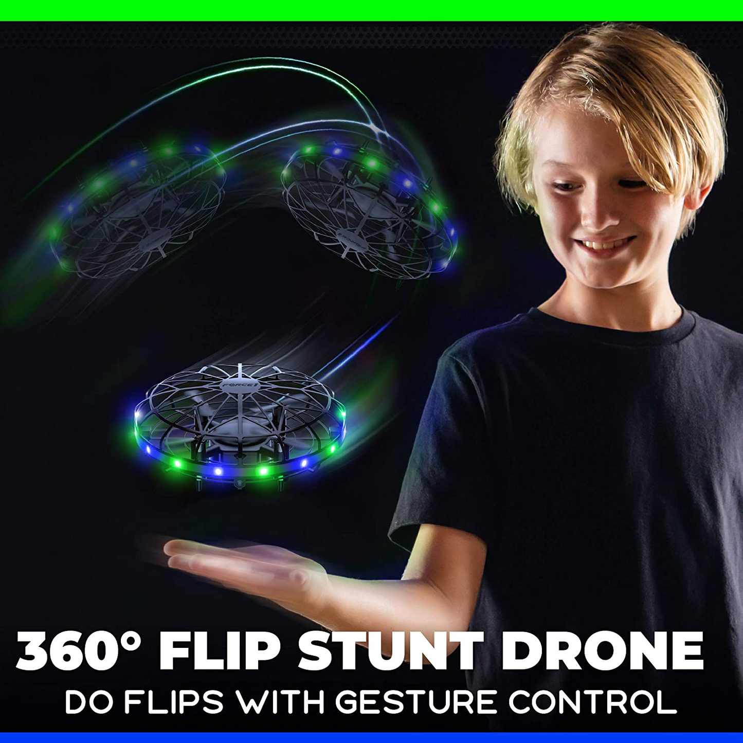 Avelena | Force1 Scoot Led Handbediente Drohne Für Kinder Oder Erwachsene - Hands-Free Bewegungssensor Mini Drohne, Einfache Innenraum Kleine Ufo Spielzeug Fliegende Ball Drohne Spielzeug Für Jungen Und Mädchen (Rot/Blau)