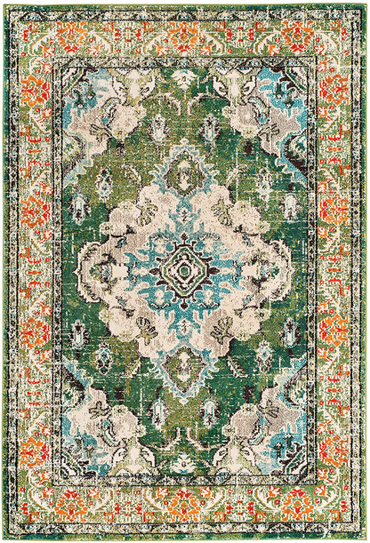Avelena | Safavieh Monaco Kollektion MNC243D Boho Chic Medaillon Abgenutzt Nicht schütten Fleckenresistent Wohnzimmer Schlafzimmer Läufer, 2'2" x 8', Pink / Mehrfarbig