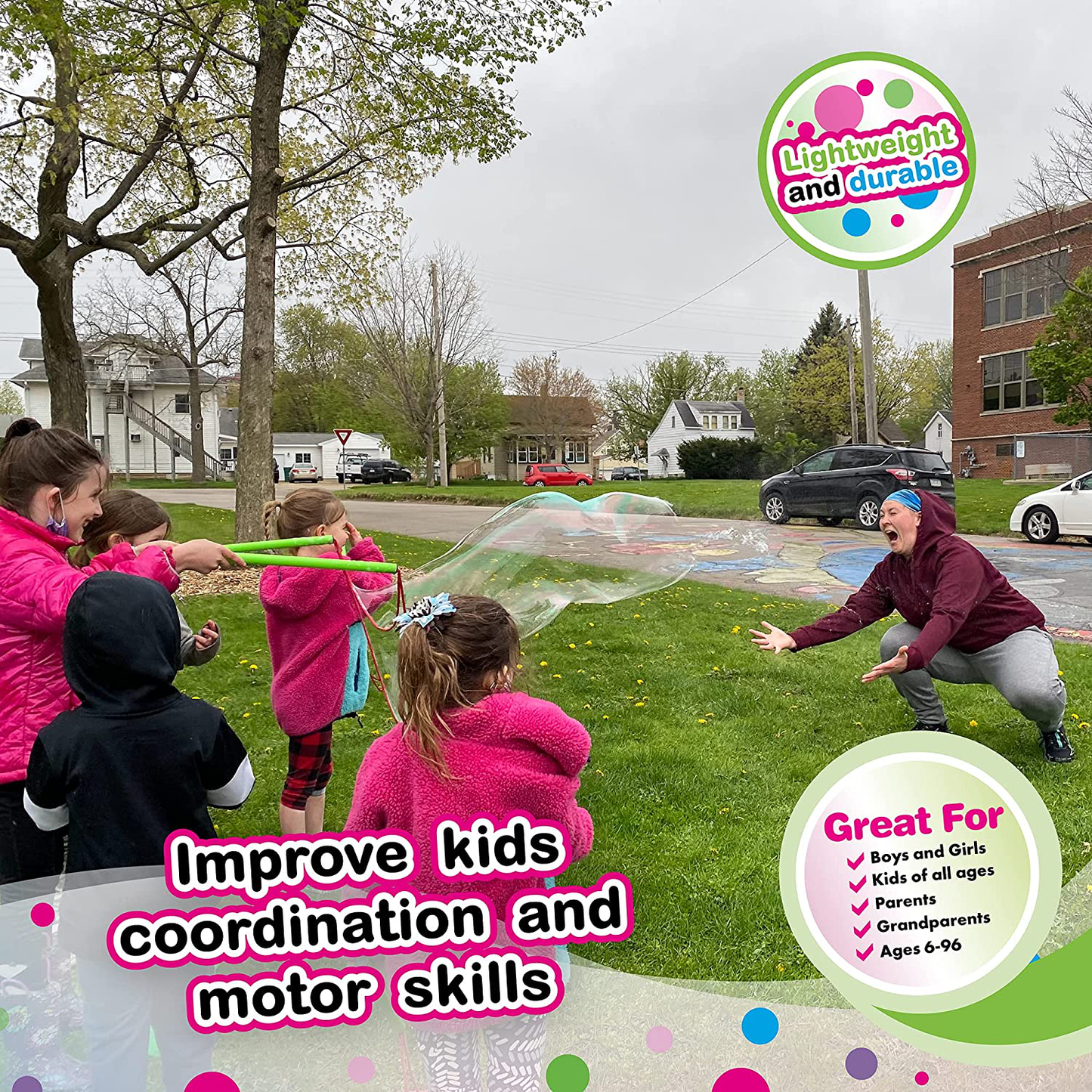 Avelena | Wowmazing Gigantische Blasen Stab Set: (4-Teilig Set) | Inkl. Stab, Großes Blasen Konzentrate Und Tipps & Tricks Heft | Outdoor Spielzeug Für Kinder, Jungen, Mädchen | Blasen Hergestellt In Den Usa - Standard Set