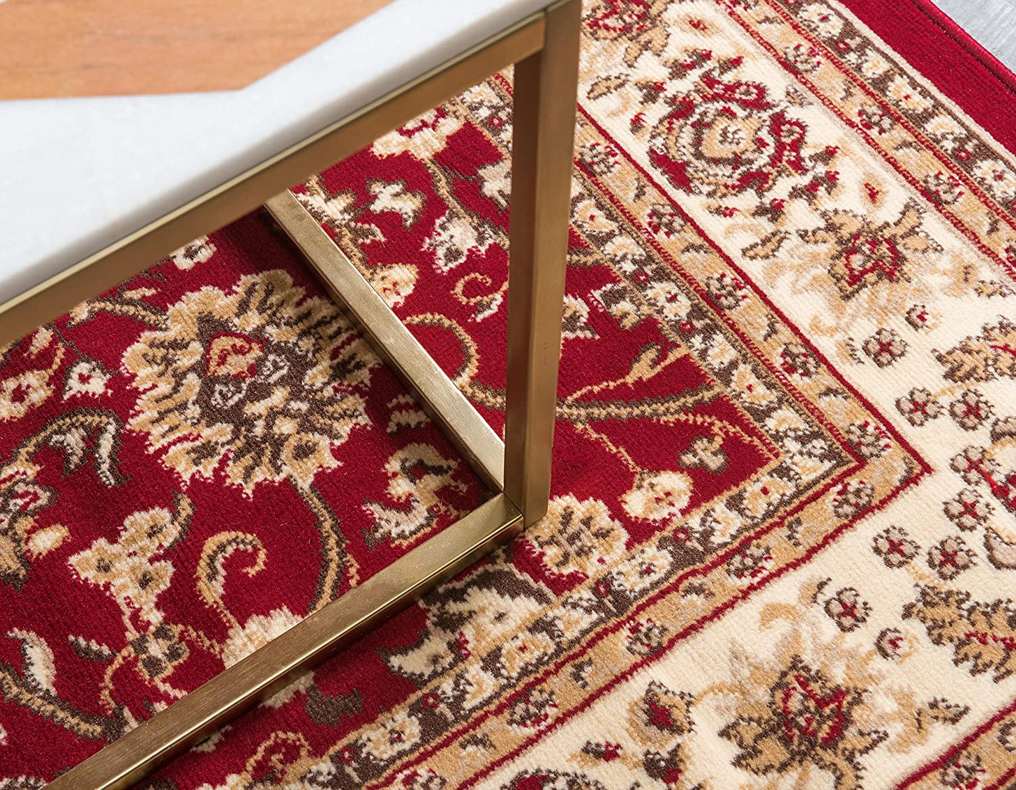 Avelena | Einzigartiger Webstuhl Kashan Traditioneller Blumen Teppich, 2 Fuß 7 Zoll X 10 Fuß, Oliv/Ivory