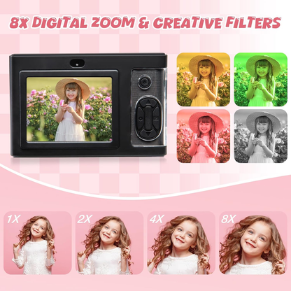 Avelena | 1080P Kinderkamera Mit 32Gb Karte, 48Mp 8X Zoom Digitalkamera Zum Tippen Und Fotografieren