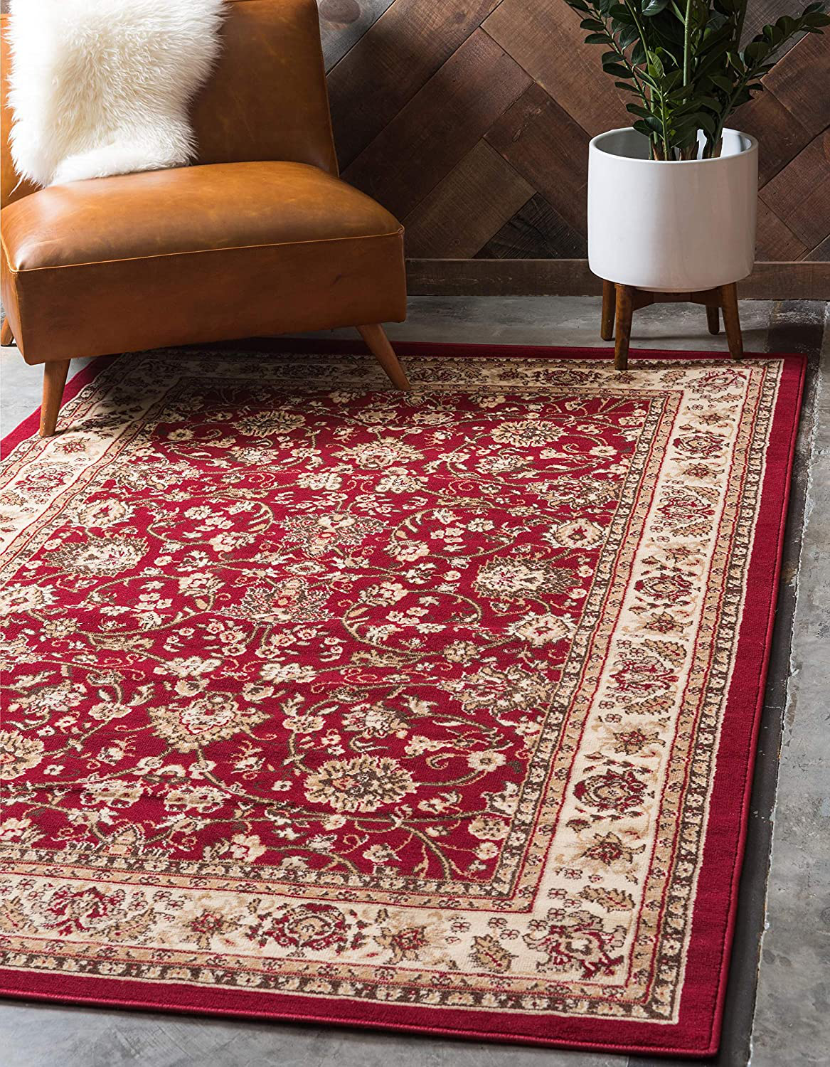 Avelena | Einzigartiger Webstuhl Kashan Traditioneller Blumen Teppich, 2 Fuß 7 Zoll X 10 Fuß, Oliv/Ivory