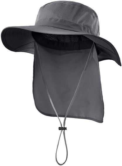 Avelena | Outdoor Upf50+ Mesh Sonnenhut Breiter Schirm Anglerhut Mit Nackenklappe
