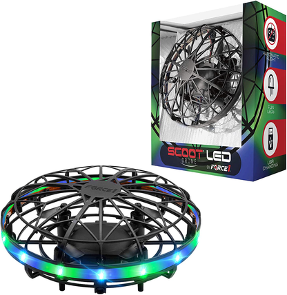 Avelena | Force1 Scoot Led Handbediente Drohne Für Kinder Oder Erwachsene - Hands-Free Bewegungssensor Mini Drohne, Einfache Innenraum Kleine Ufo Spielzeug Fliegende Ball Drohne Spielzeug Für Jungen Und Mädchen (Rot/Blau)