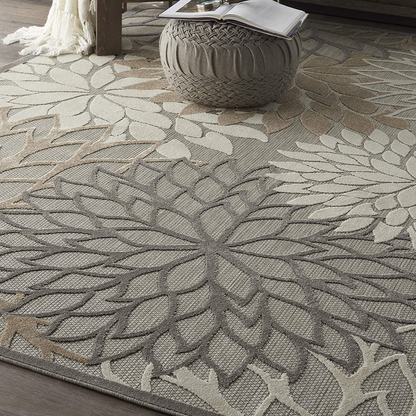 Avelena | Nourison Aloha Innen/Außenbereich Floral Rot Mehrfarbig 2'3" X 8' Bereich Teppich, (8' Läufer)