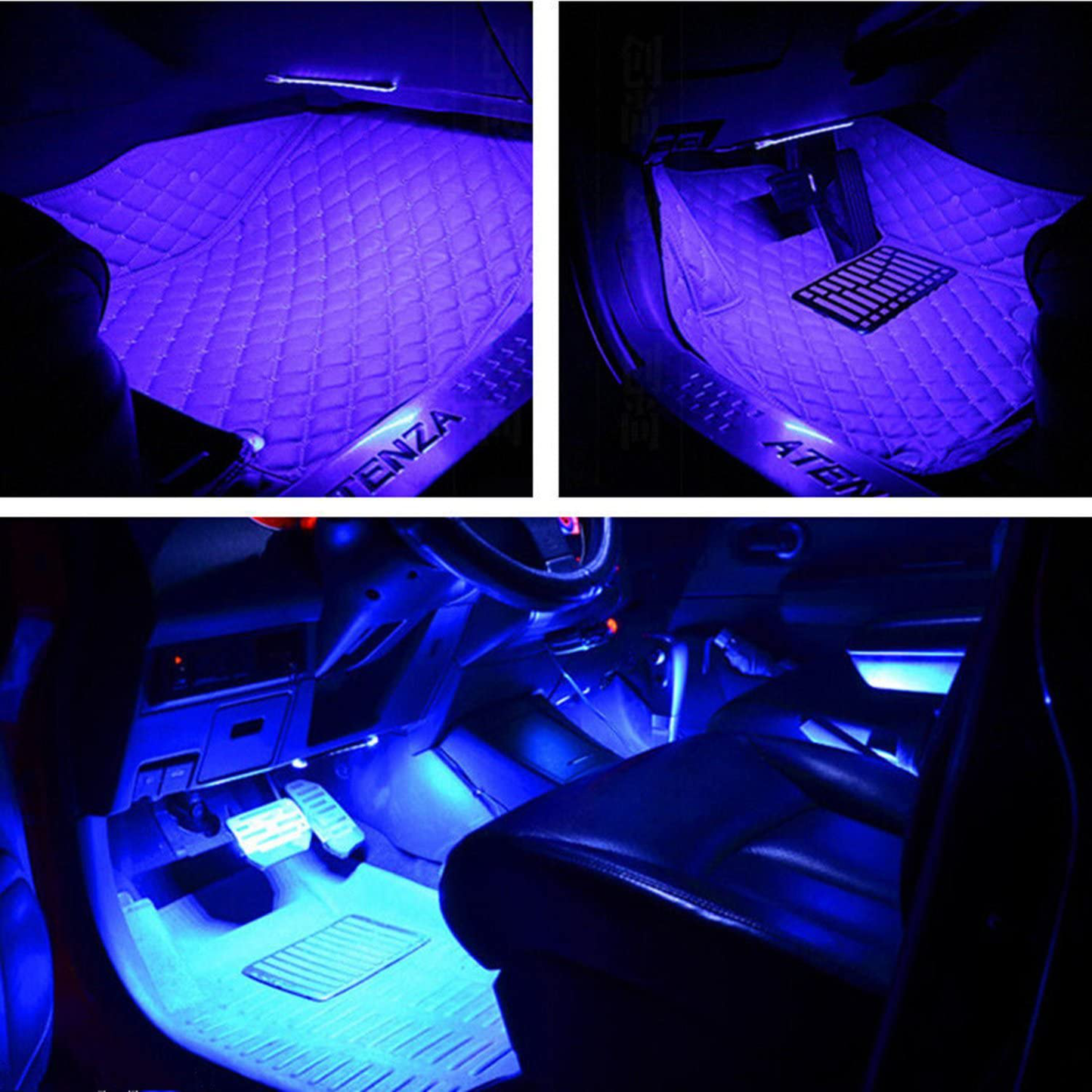 Avelena | Rgb Innenleuchten, 2-In-1 Design 4 Stück 48 Led App Steuerung, Fernbedienung, Musikmodus, Diy-Modus, Szenenmodus, Dc 12V