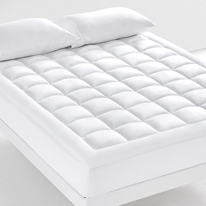 Avelena | Sonive Gesteppter Matratzenauflage Weiches Flauschiges Kissenbezug Matratzenbezug Alternative Füllung Topper Dehnt Sich Bis Zu 21 Zoll Tiefer Tasche (Weiß, Twin Xl)