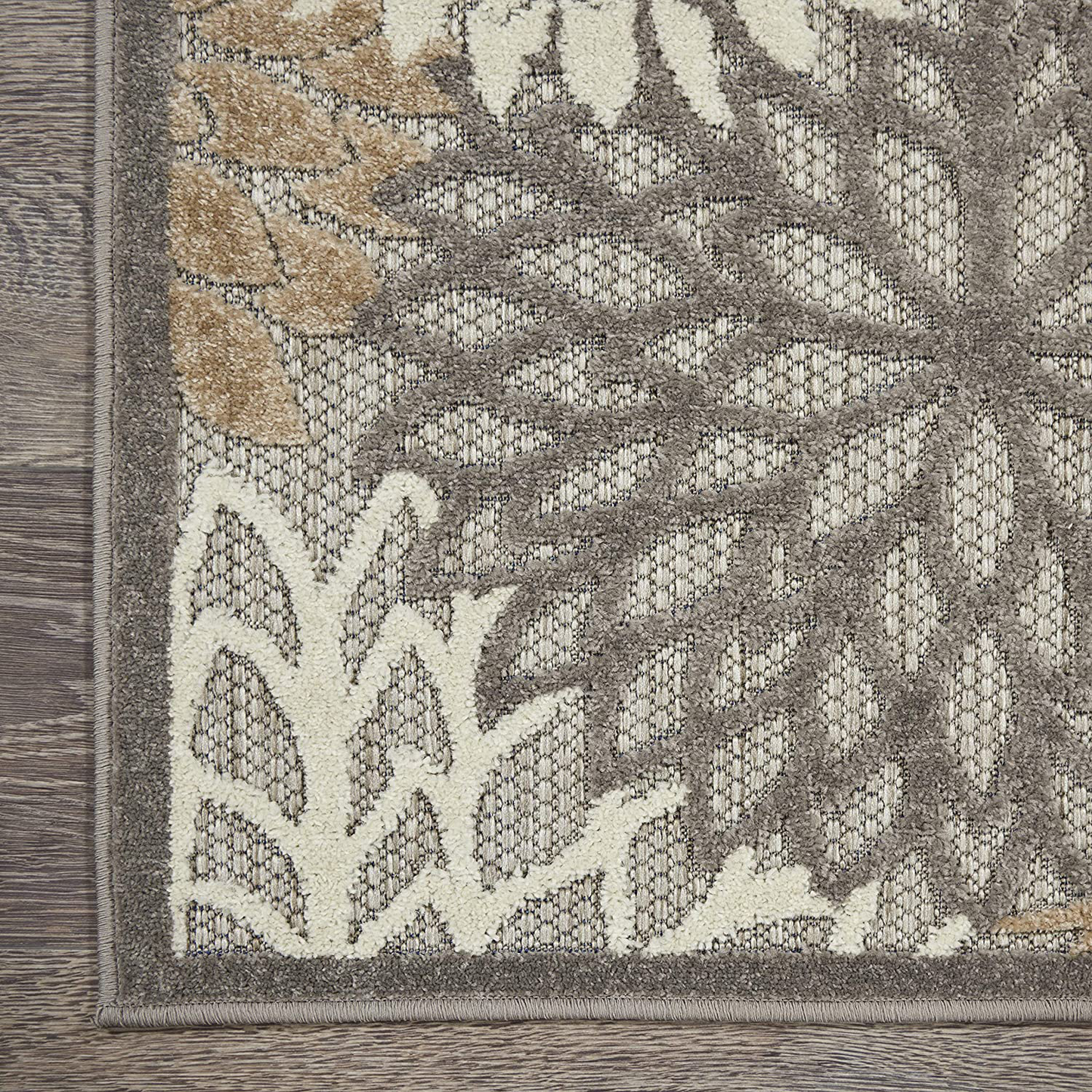 Avelena | Nourison Aloha Innen/Außenbereich Floral Rot Mehrfarbig 2'3" X 8' Bereich Teppich, (8' Läufer)