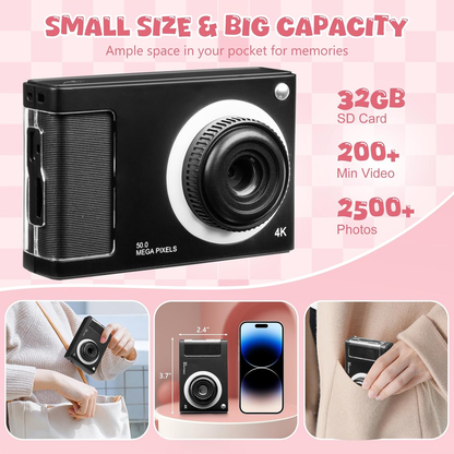 Avelena | 1080P Kinderkamera Mit 32Gb Karte, 48Mp 8X Zoom Digitalkamera Zum Tippen Und Fotografieren