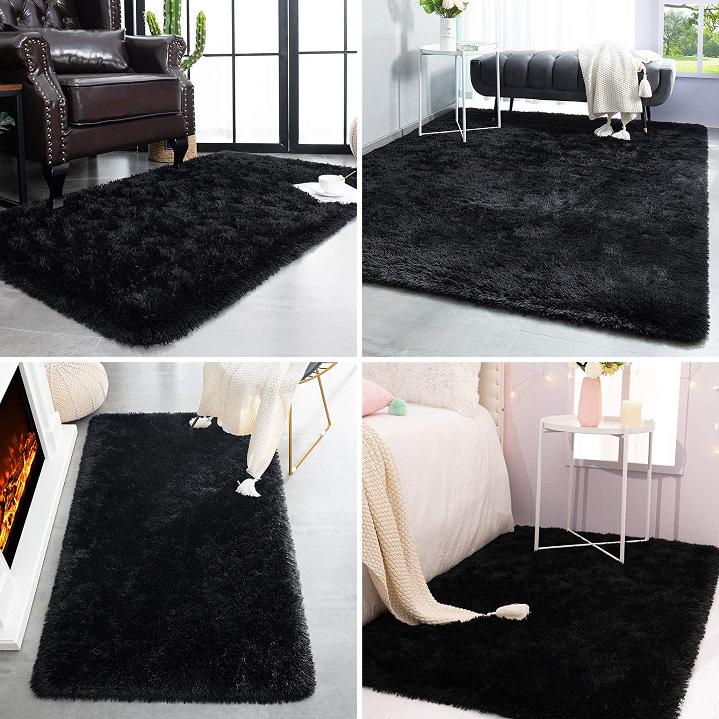 Avelena | TWINNIS Super Soft Shaggy Rugs Fluffy Rugs, 5x8 Fuß, Innenmodernes Plüsch-Teppich für Wohnzimmer Schlafzimmer Kinderzimmer Krippe Wohnkultur, Upgrade Rutschfester Langlebiger Rechteckiger Flauschiger Teppich, Indigo