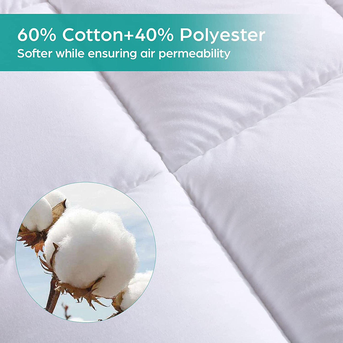 Avelena | Whatsbedding Wasserdichter Matratzenschoner Twin Xl Größe Baumwolloberfläche Alternative Füllung Plüsch Dicke Matratzenoberdecke-Gefüllt Quiltet (Wasserdichter Twin Xl)