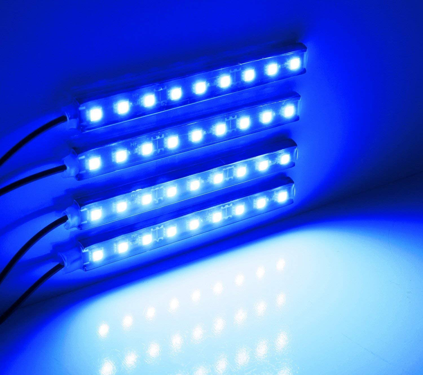 Avelena | Rgb Innenleuchten, 2-In-1 Design 4 Stück 48 Led App Steuerung, Fernbedienung, Musikmodus, Diy-Modus, Szenenmodus, Dc 12V