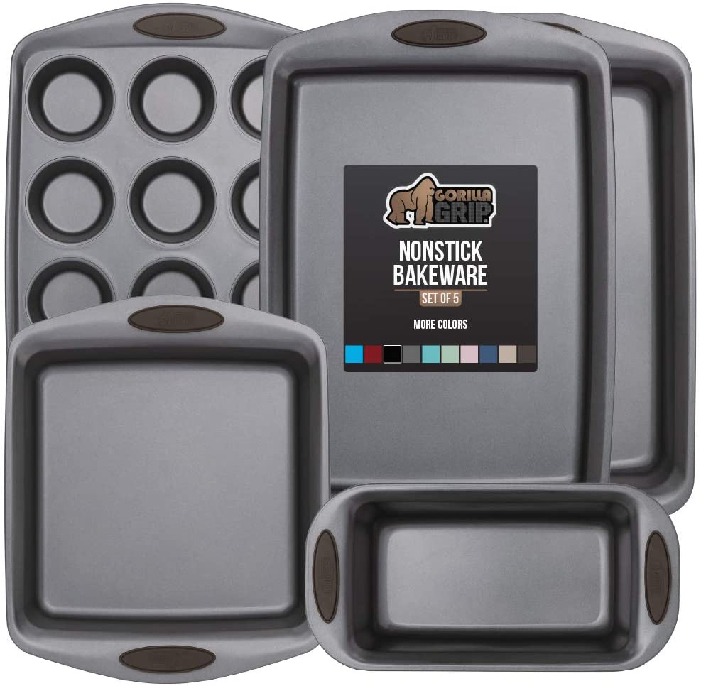 Avelena | Multipack Gorilla Grip Backutensilien Sets, Antihaft, Schwerlast Carbonstahl