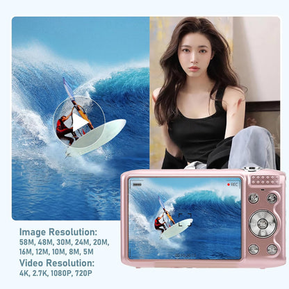 Avelena | 4K Kompakte Digitalkamera mit 58MP Fotos und 16X Zoom – Lumora