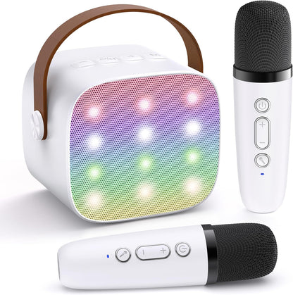 Avelena | Tragbare Mini Karaoke Maschine mit Bluetooth Lautsprecher & 2 Wireless Mikros – Veylo