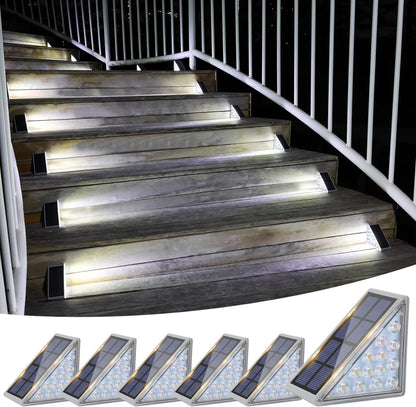 Avelena | Wasserdichte Solar LED Treppenbeleuchtung - Außenbeleuchtung für Treppen, Wege und Terrassen