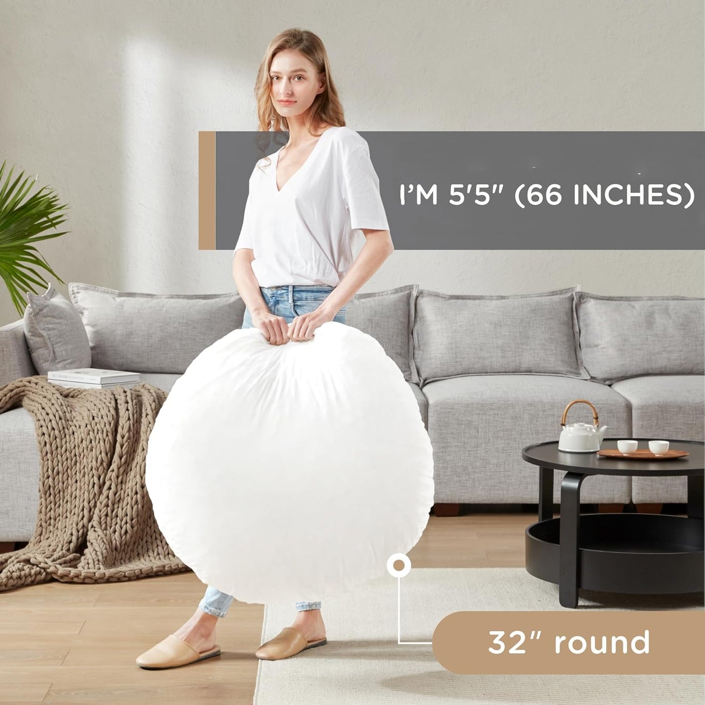 Avelena | Große Runde Memory Foam Kissen