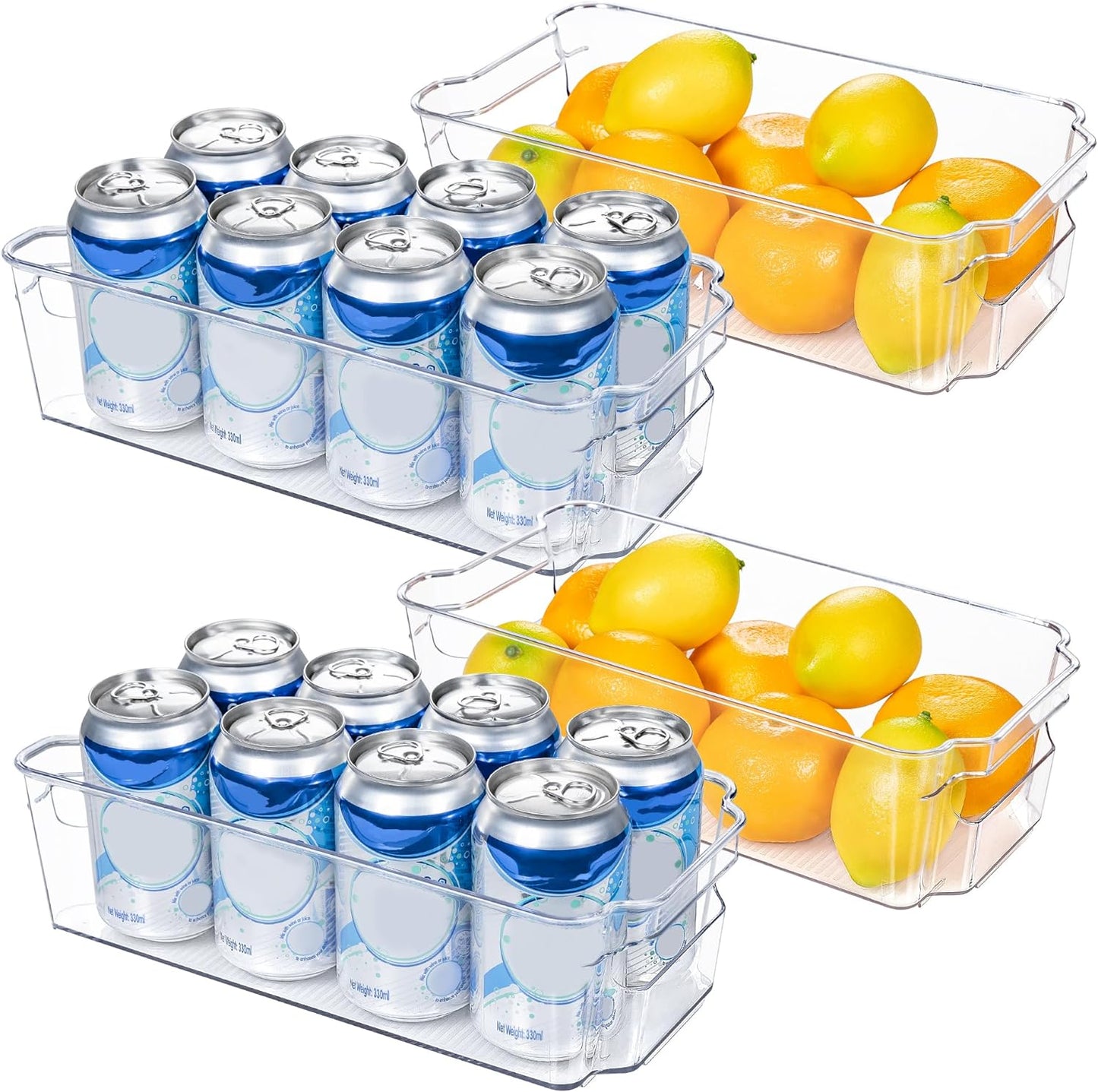 Avelena | Durchsichtige Aufbewahrungsboxen für Kühlschränke - 4 Stück Coolorganize