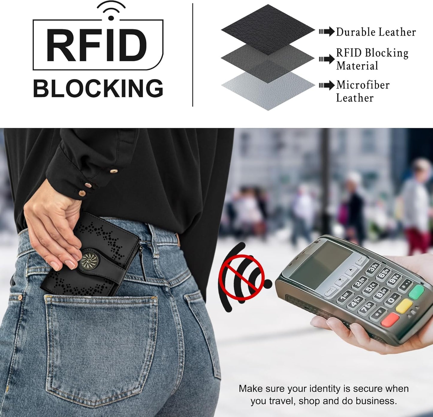 Avelena | Elegante Rfid Damenportemonnee mit Reißverschluss