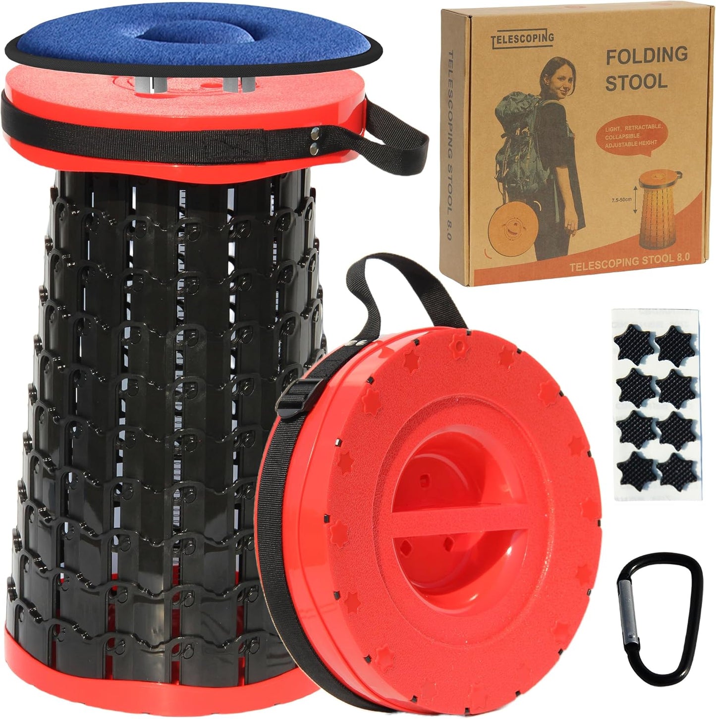 Avelena | Zusammenklappbarer Hocker mit Kissen – SitMax