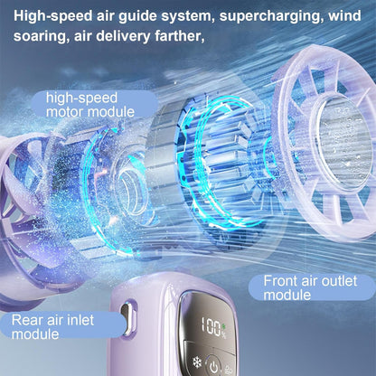 Avelena | Tragbarer faltbarer Handventilator mit LED-Anzeige 100 Geschwindigkeiten