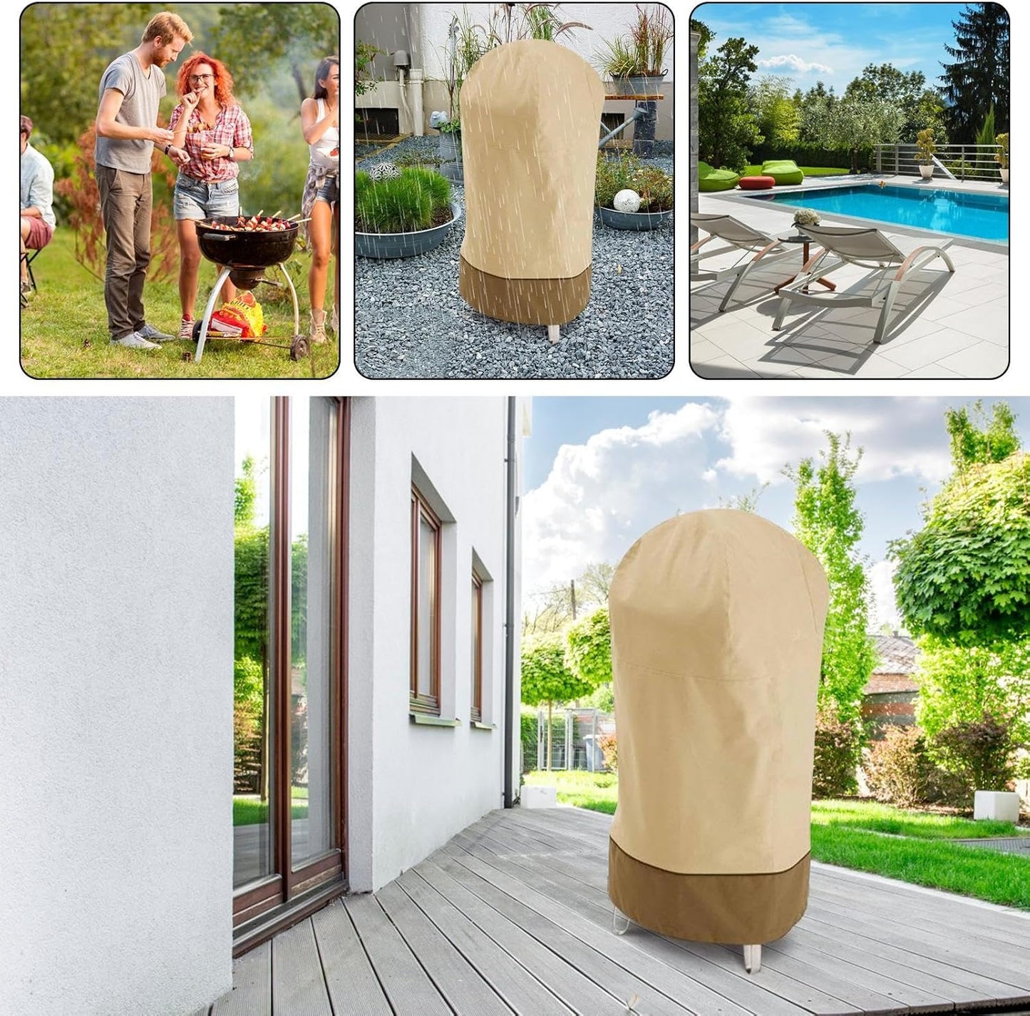 Avelena | Wasserdichtes Oxford BBQ Smoker Cover mit UV-Schutz – Bravoro