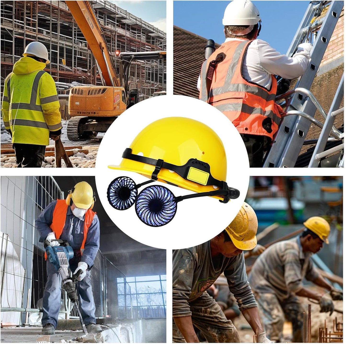 Avelena | Belüftet Bauhelm mit einstellbarem Kühllüfter – Biniveil