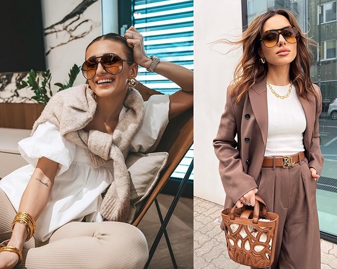 Avelena | Retro Große Fliegerbrille