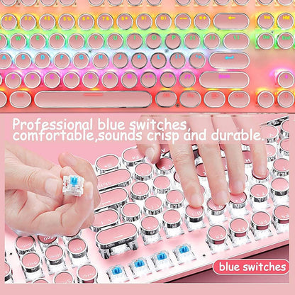 Avelena | 87-Tasten Mechanische Gaming-Tastatur RGB Hintergrundbeleuchtet Blaue Schalter