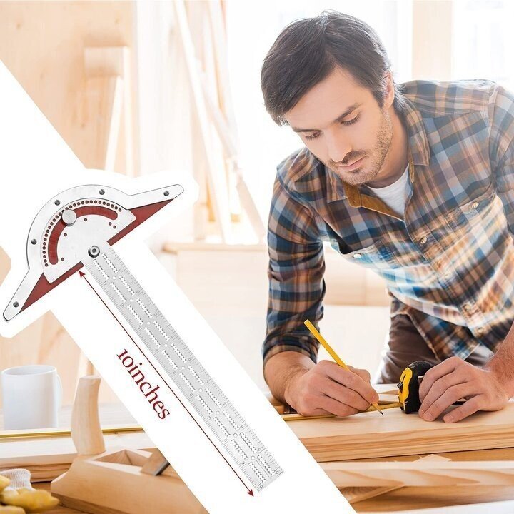 Avelena | Ultra Precision Markierungslineal Quadrat T Typ Holzschreiber Messwerkzeug