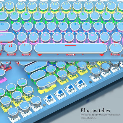 Avelena | 87-Tasten Mechanische Gaming-Tastatur RGB Hintergrundbeleuchtet Blaue Schalter
