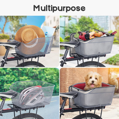 Avelena | Wasserdichter hinterer Fahrradkorb mit regendichtem Überzug – Velora