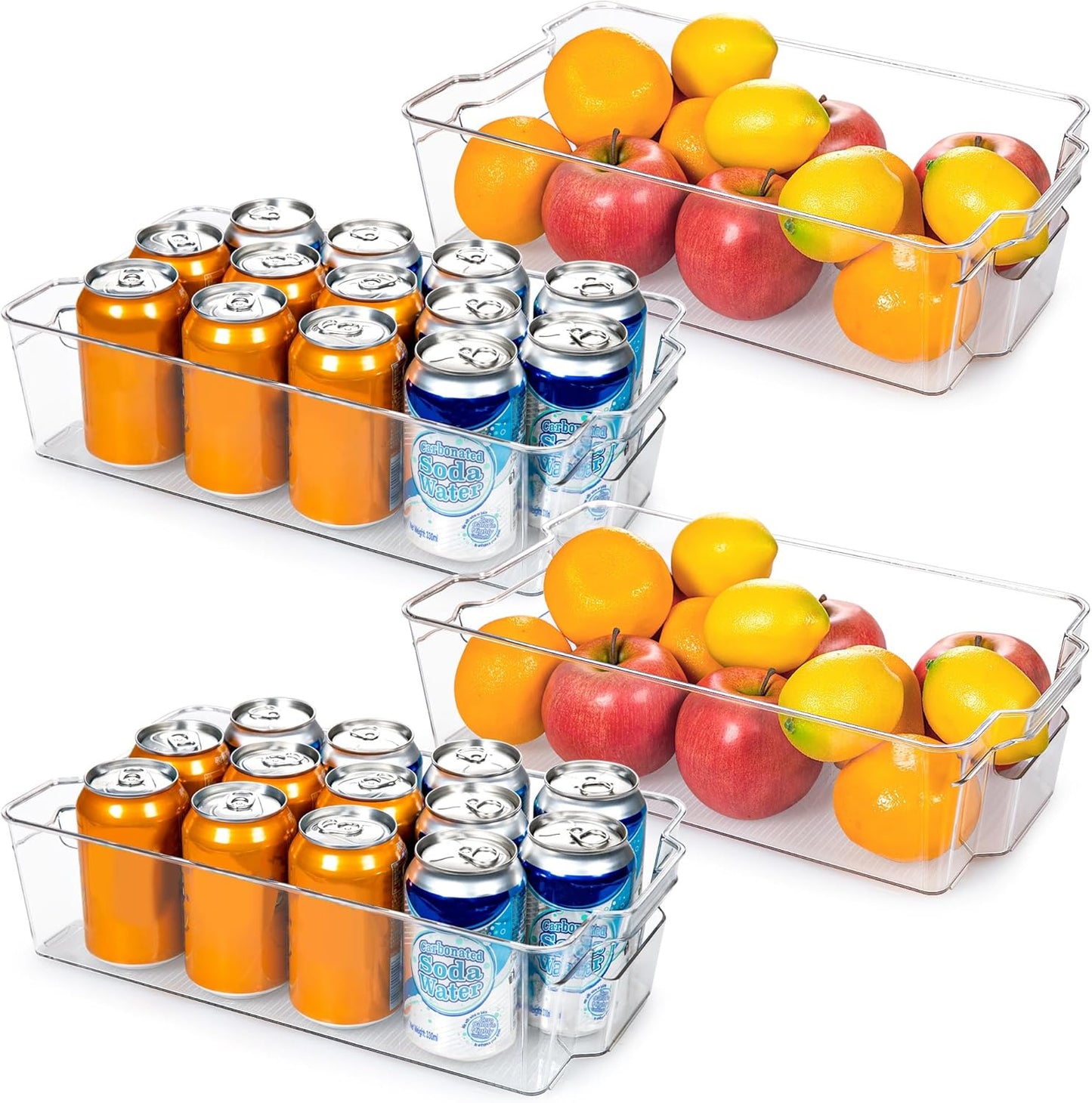 Avelena | Durchsichtige Aufbewahrungsboxen für Kühlschränke - 4 Stück Coolorganize