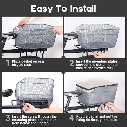 Avelena | Wasserdichter hinterer Fahrradkorb mit regendichtem Überzug – Velora