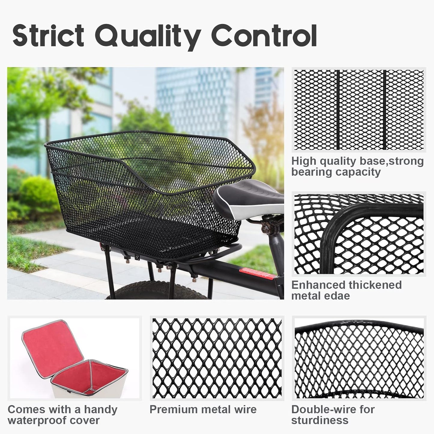 Avelena | Wasserdichter hinterer Fahrradkorb mit regendichtem Überzug – Velora