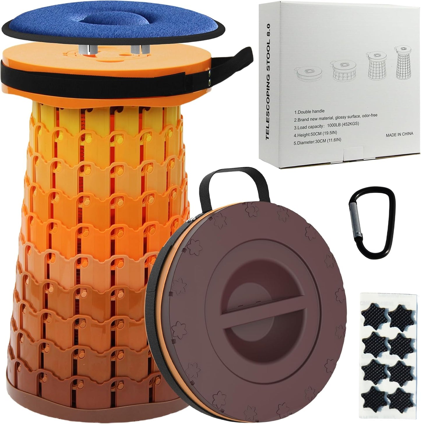 Avelena | Zusammenklappbarer Hocker mit Kissen – SitMax