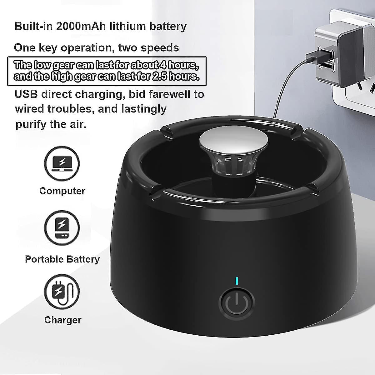 Avelena | Geruchloser Rauchfreier Aschenbecher - Tragbarer Rauchfänger mit Duftfilter