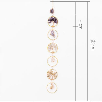 Avelena | Kristall Lebensbaum 6 Ringe Wanddeko Ornament