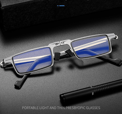 Avelena | Ultra leichtes Titanmaterial schraubenlose faltbare Lesebrille