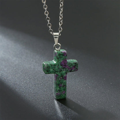 Avelena | Natürliche Edelsteine Kreuz Halskette Eine Spirituelle Schmuckerfahrung